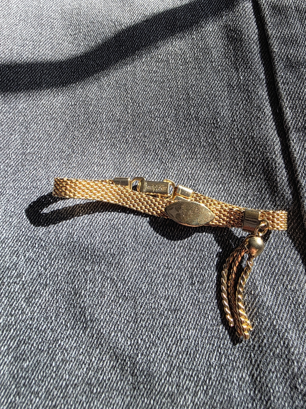 Gold Mesh Tassel Bracelet Vintage Judy Lee